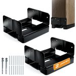 2PCS 6×6 Post Base for Concrete | 1″ Standoff, Black E-Coated | For Deck, Pergola & Patio (Screws Included)